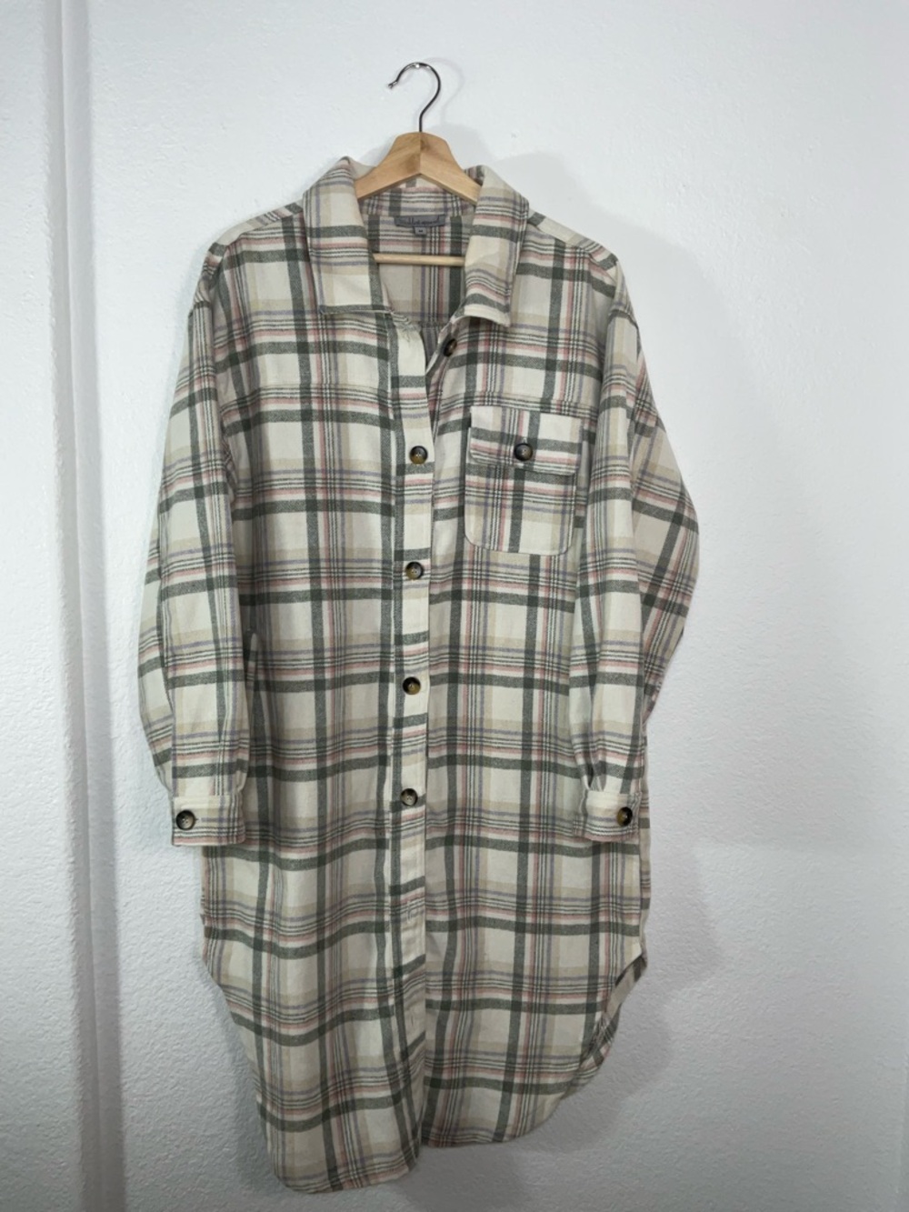 Wishlist Plaid Button-Front Mini Dress/Shacket